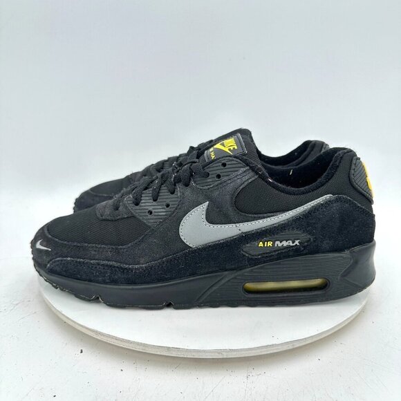 Nike Air Max 90 Men Size 10.5 DO6706-001 Black Yellow Strike Metallic Grey Shoes - Picture 1 of 11